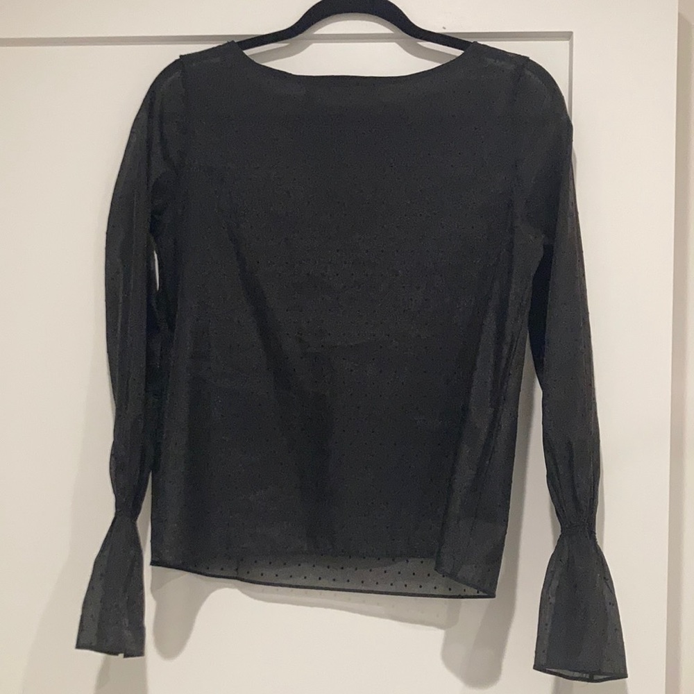 & Other Stories Black Dot Sheer Top